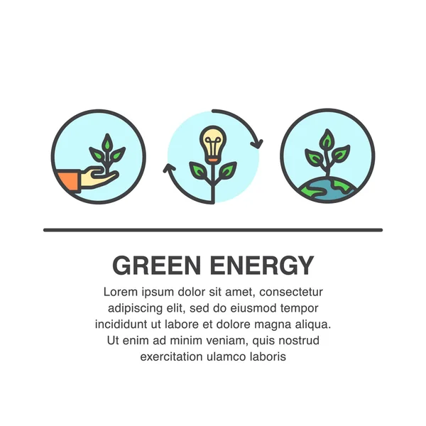 CONCEPTO DE BANNERO DE ENERGÍA VERDE — Vector de stock