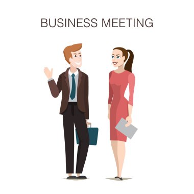 Beyaz arkaplanda iş görüşmesi illüstrasyonu.