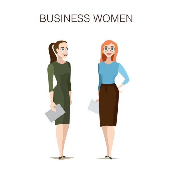 Business women illustration on white background. — Stock Vector
