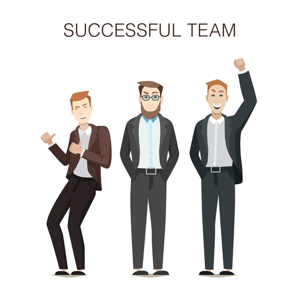 Illustrazione di successo del team su sfondo bianco . — Vettoriale Stock