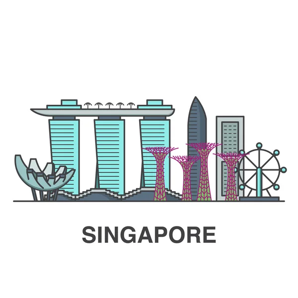 Singapur edificios de la ciudad — Vector de stock