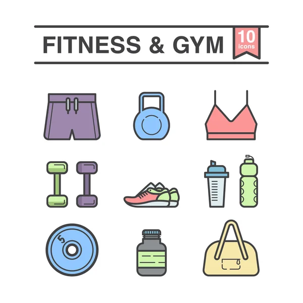 Ensemble fitness & GYM — Image vectorielle