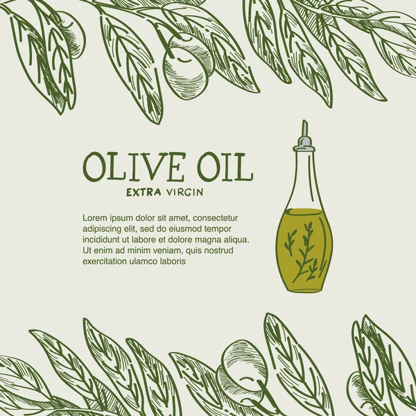 Etikettendesign für Olivenöl Band 1. — Stockvektor