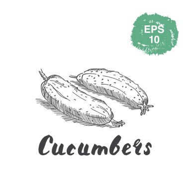 Beyaz üzerine iki salatalık