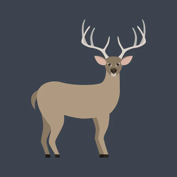 Deer flat illustration. — Stock Vector