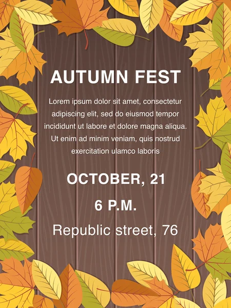 Autunno fest banner design . — Vettoriale Stock