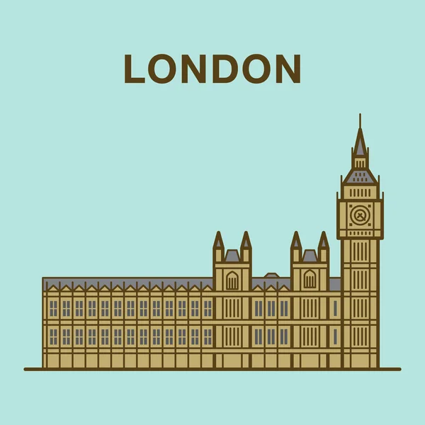 Ünlü Londra Big Ben illüstrasyon inşaat. — Stok Vektör