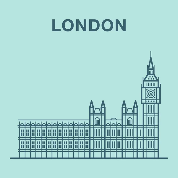 London Біг-Бен ілюстрації, виконані в стилі арт лінія. — стоковий вектор