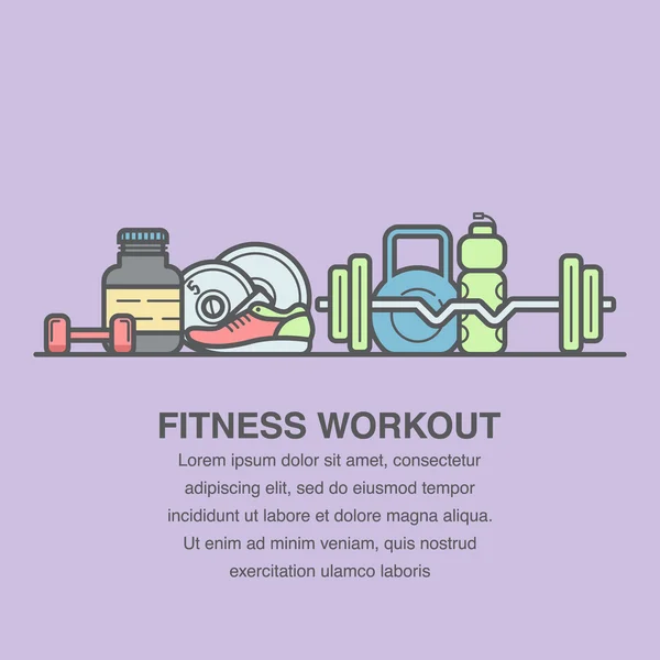 Modèle de bannière Fitness avec espace de copie . — Image vectorielle