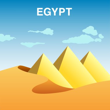 Tatlı Mısır piramitleri renkli çizimi.