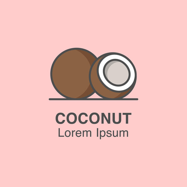 Coconut vector icon made in flat style.