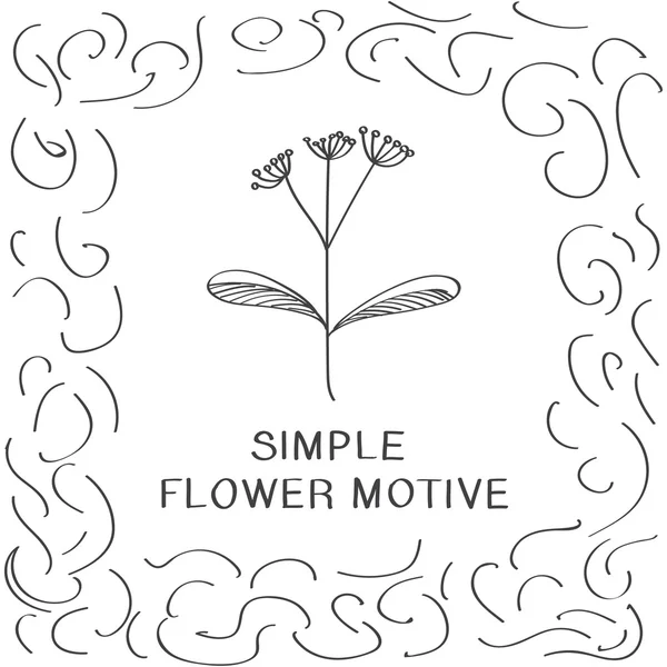 Dibujo simple motivo flor . — Vector de stock