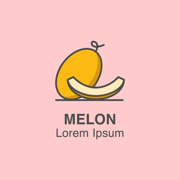Icono de vector de melón hecho en estilo plano . — Archivo Imágenes Vectoriales