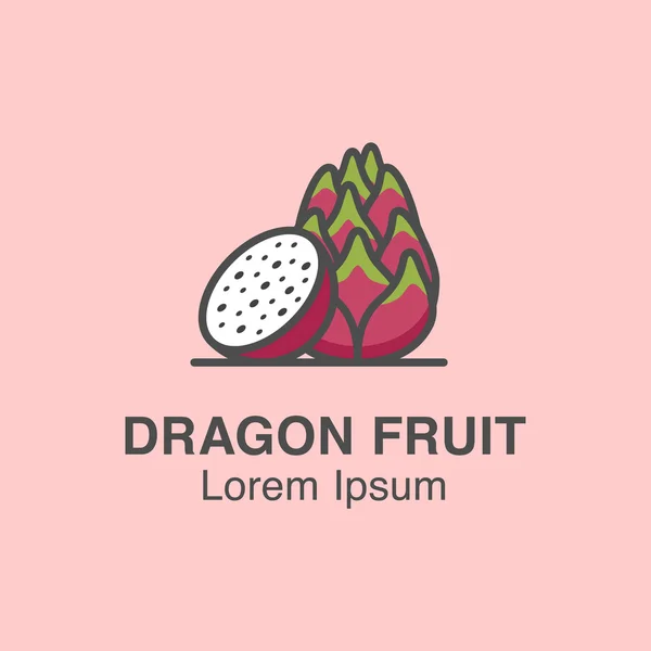 Dragon icono de vector de fruta hecha en estilo plano — Archivo Imágenes Vectoriales