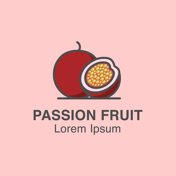 Icono de vector de fruta de la pasión hecho en estilo plano . — Archivo Imágenes Vectoriales