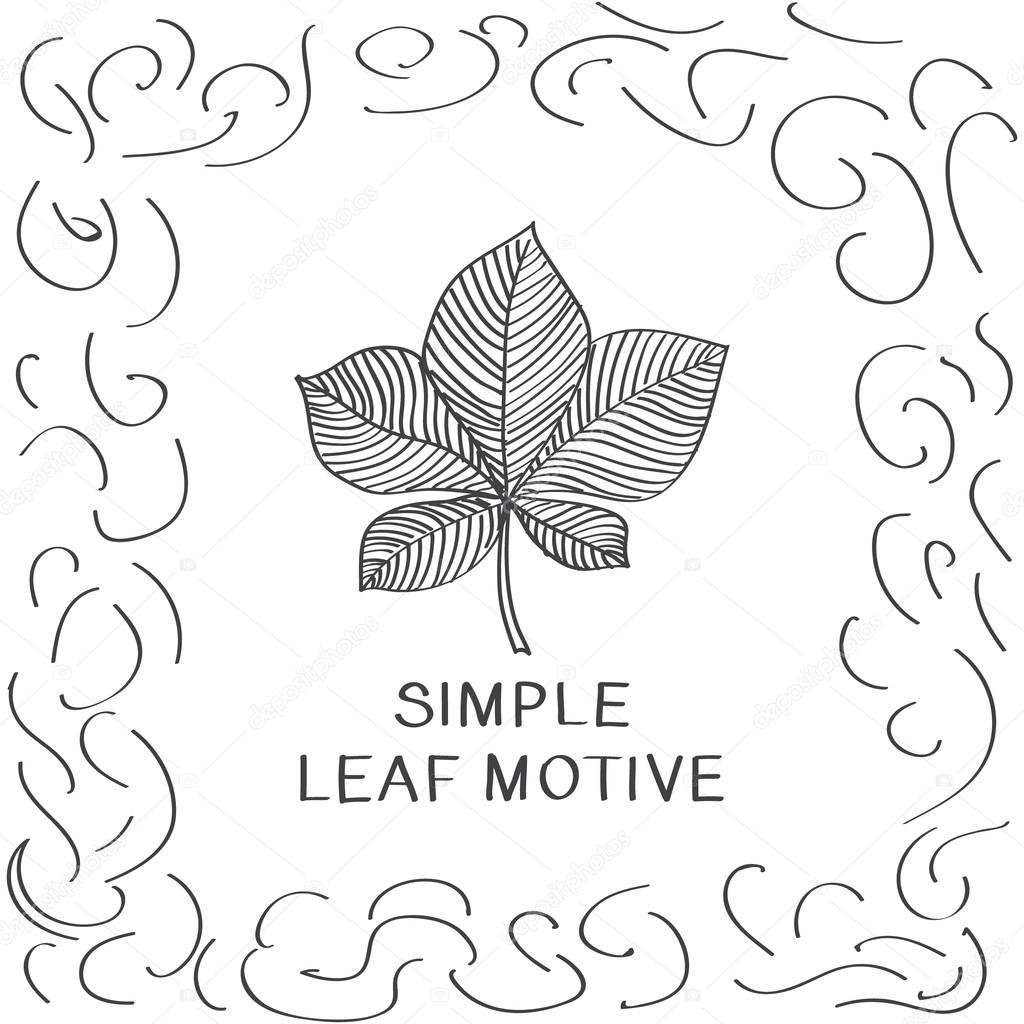 Schizzo di castagno foglia — Vettoriale Stock