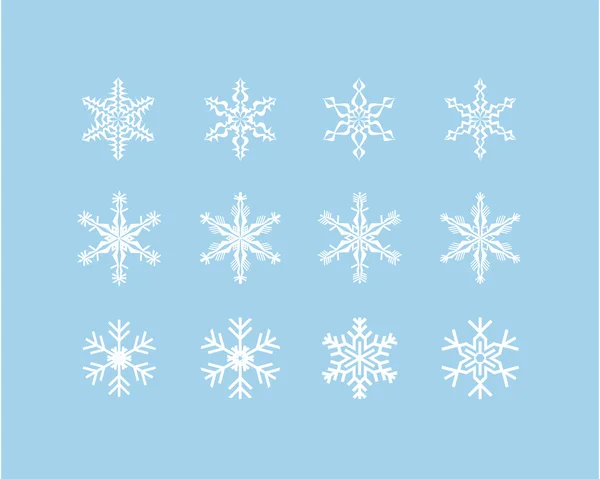 Flocons de neige vectoriels — Image vectorielle