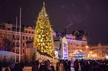 Ukrayna, Kyiv 'deki Sophia Meydanı' nda Yeni Yıl