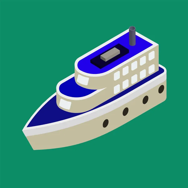 Výletní Loď Vektorové Ilustrace Izolované Azurovém Pozadí — Stockový vektor