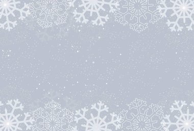 Kar süsü çerçeve tasarımı ile beyaz kış arkaplanı