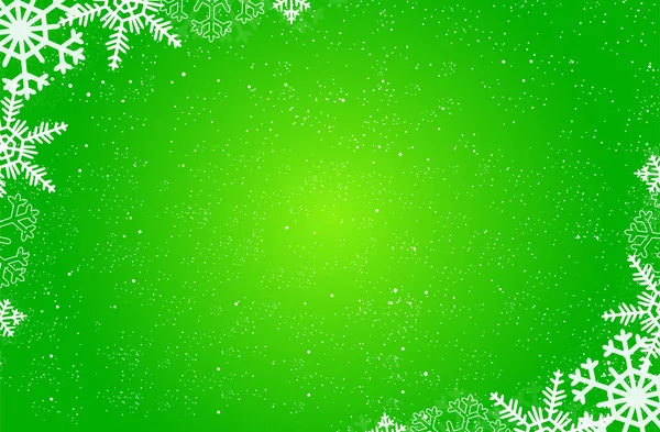 Winter Hintergrund Mit Gradient Grün Und Schnee Ornament Vektor Design — Stockvektor