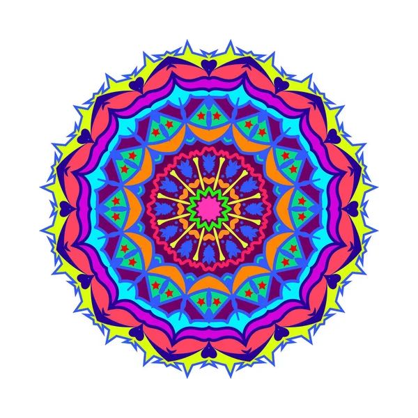 Diseño Colorido Del Ornamento Del Mandala Con Color Brillante Aislado — Vector de stock