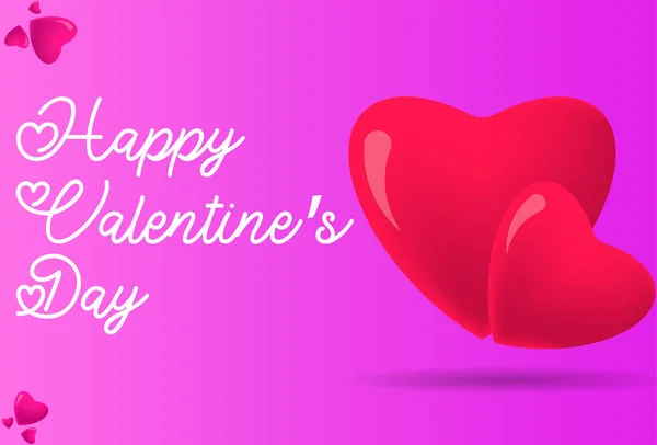 Feliz Banner San Valentín Tarjeta Felicitación Con Tipografía Amor Rojo — Vector de stock