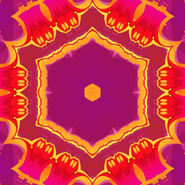 Modern simetrik süslemeler ve mandala tarzı arka plan tasarımı