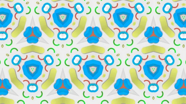 Abstrakte Bunte Ornamente Muster Mit Symmetrischen Formen Effekt Hintergrunddesign — Stockfoto