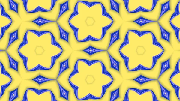 Modern Blue Symmetrical Shapes Isolated Yellow Gradient Background Design — Stock Photo, Image