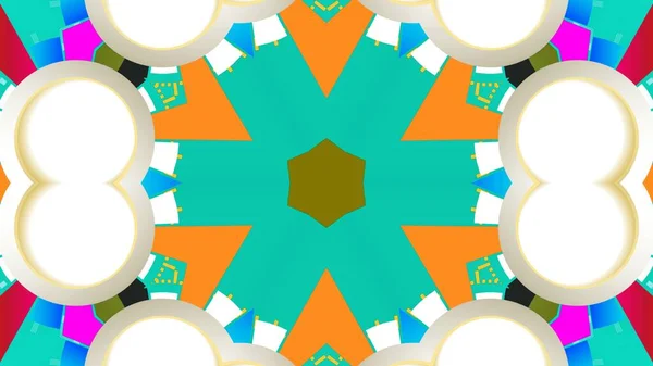 Simetrik desenli ve 3 boyutlu gölge efektli modern soyut renkli süslemeler