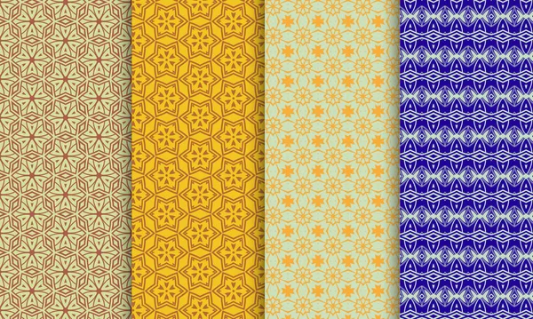 Bir dizi vektörsüz şablon. Modern geometrik soyut model. Çizgili elementlerden geometrik şekiller tekrarlanıyor