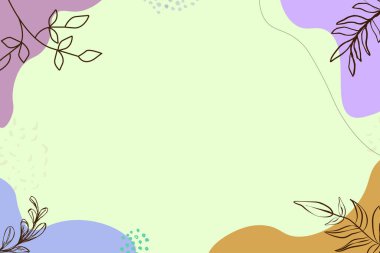 Pastel ile en küçük ve renkli arkaplan, yaprak çizimi ile soyut şekiller