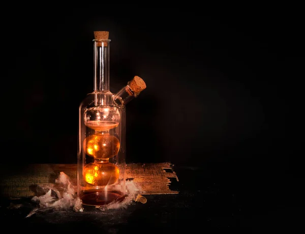 Alchemy Bottle Dark Background — Stock Photo, Image