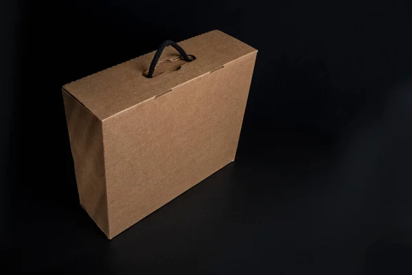 Embalagem Caixa Papelão Com Alça — Fotografia de Stock