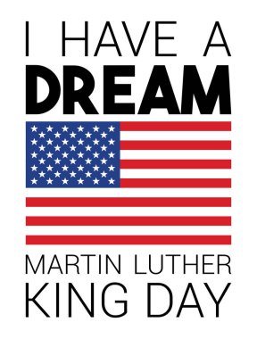 Amerikan bayrağıyla Martin Luther King Günü konsepti.