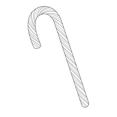 Noel şekeri. Şeker kamışı. Çocuklar ve yetişkinler için boyama kitabı baskısı. Zen-karmaşası tarzı.