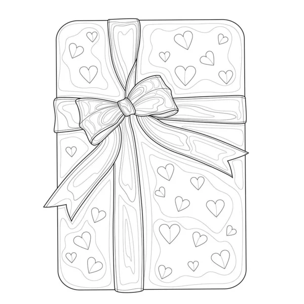 Caja Regalo Libro Para Colorear Antiestrés Para Niños Adultos Ilustración — Vector de stock