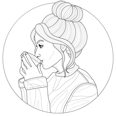 adult coloring pages tea free vector eps cdr ai svg vector illustration graphic art