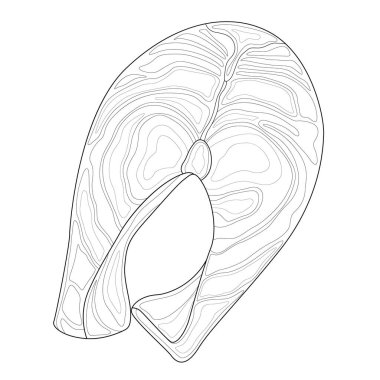 Somon. Çocuklar ve yetişkinler için boyama kitabı antistresi. Resimler beyaz arkaplanda izole edildi. Zen-tangle tarzı.