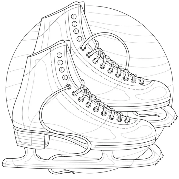 Skates Coloring Livro Antistress Para Crianças Adultos Ilustração Isolada Fundo — Vetor de Stock