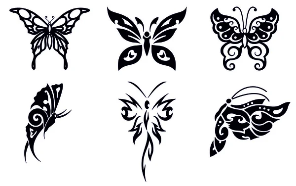 Butterfly silhouette set illustration — Stock Photo, Image