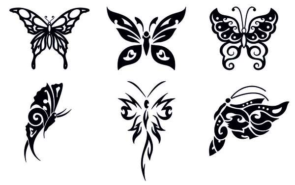 Silhueta borboleta conjunto ilustração — Fotografia de Stock