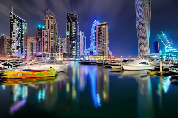Night dubai marina skyline, Dubai, United Arab Emirates — Stock Photo, Image
