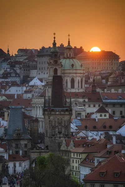 Tower of St. Nicolas church, Prague, Czech republic — Stock Photo, Image