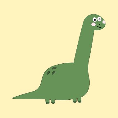 Mutlu şirin dinazor gülümseyen karakter