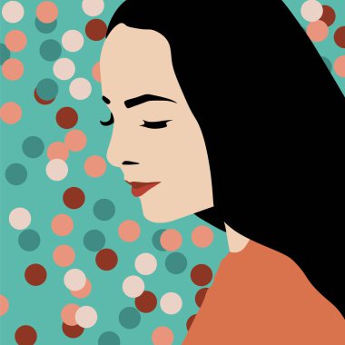 Retro çizim kız portresi