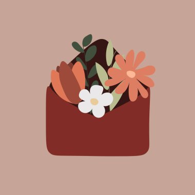 Çiçekli zarflar kart retro