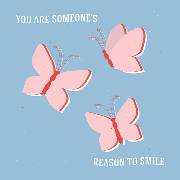 You Someone Reason Smile Concept Quote Card Hippie Wallpaper 70S — 스톡 벡터