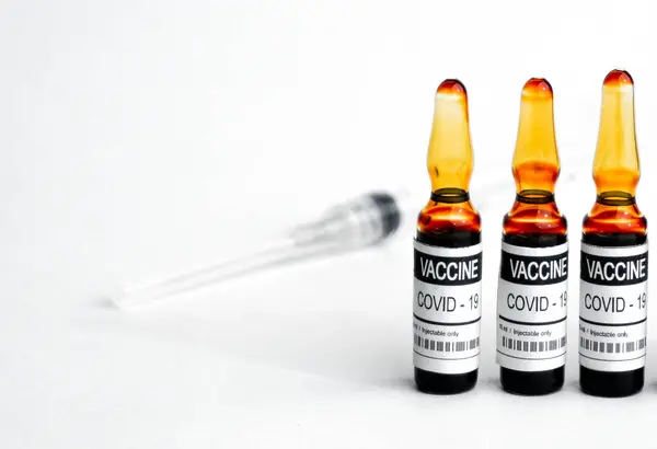 Koncepce Vakcíny Covid Koronavirová Vakcína Imunizace Léčba Nové Infekce Virem — Stock fotografie